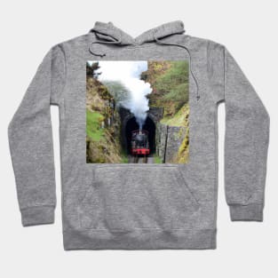 Steam Locomotive Leaving a Mountain Tunnel Hoodie